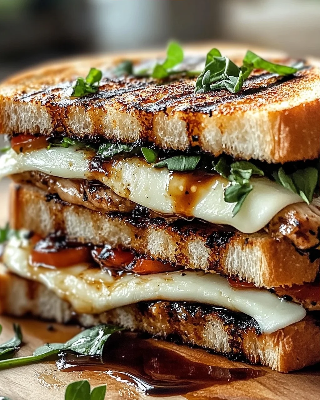 Aromatisch Gegrilltes Balsamico-Sandwich mit Käseschmelz