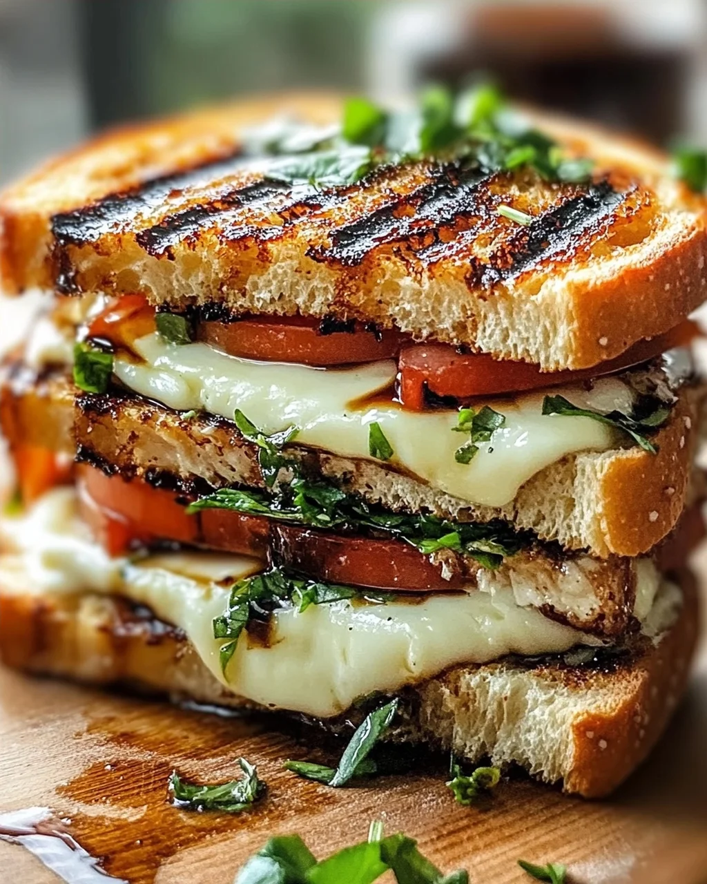 Aromatisch Gegrilltes Balsamico-Sandwich mit Käseschmelz