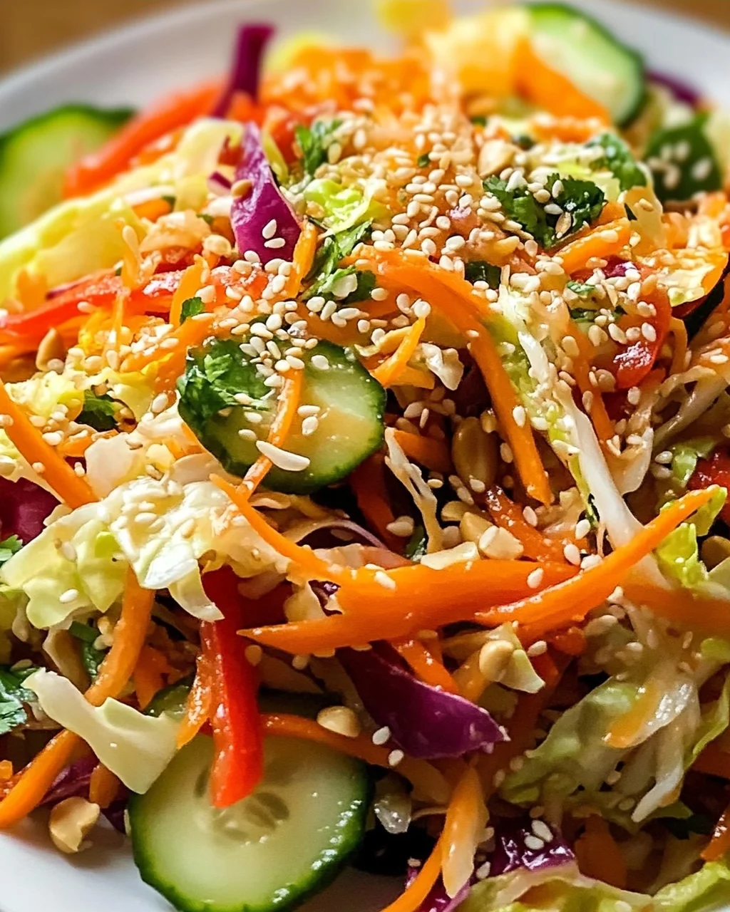 Asiatischer Chinakohl Salat: Frisch, knusprig & Sesam-Dressing
