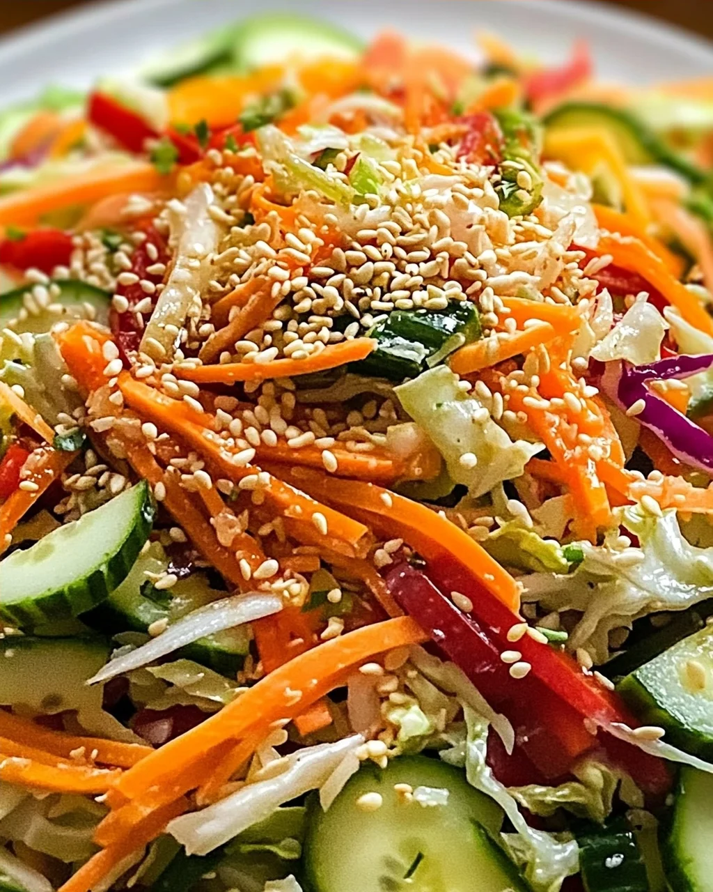 Asiatischer Chinakohl Salat: Frisch, knusprig & Sesam-Dressing