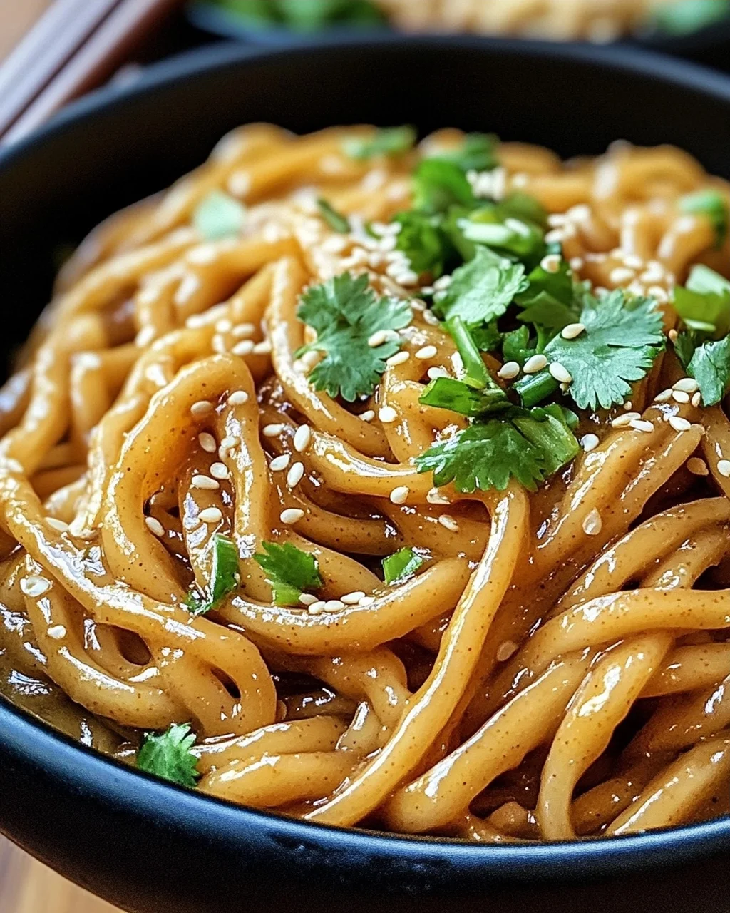 Chinesische Nudeln mit Erdnusssauce