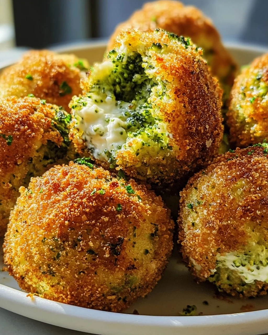 Cremige Brokkoli Käse Bällchen mit zarter Frischkäsefüllung