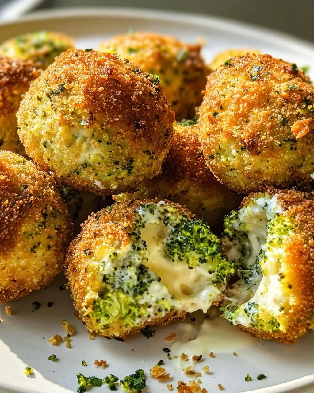Cremige Brokkoli Käse Bällchen mit zarter Frischkäsefüllung