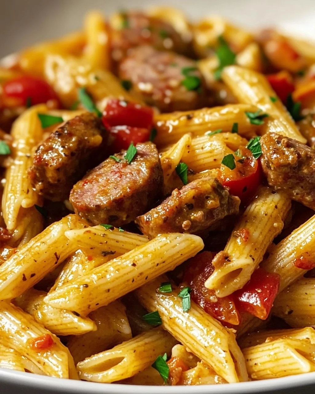 Cremige Cajun Rinderwurst Pasta mit Penne – Extra Aromatisch