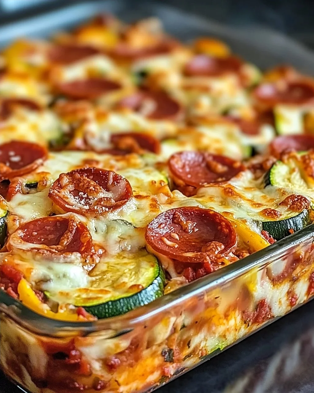 Einfaches Zucchini-Pizza-Auflauf-Abendessen ganz leicht