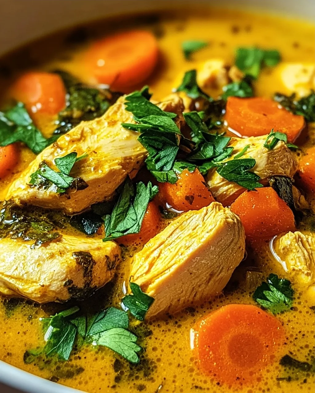 Entzündungshemmende Kurkuma Hühnersuppe für Wohlbefinden