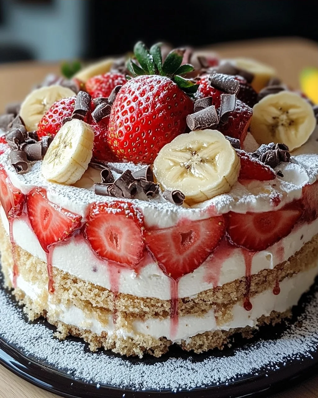 Erdbeer-Stracciatella-Bananen-Torte