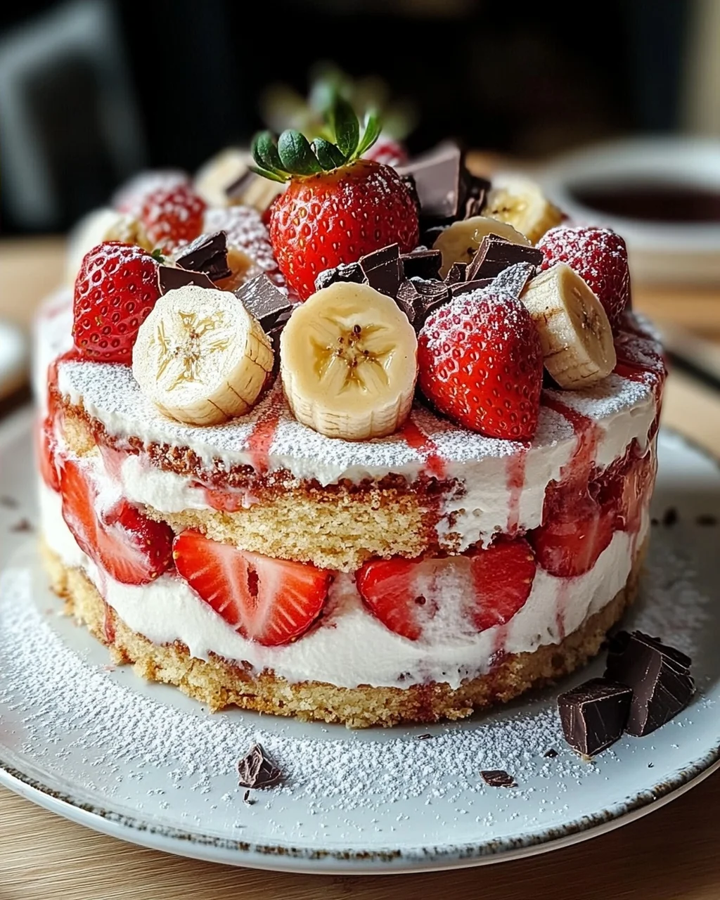 Erdbeer-Stracciatella-Bananen-Torte