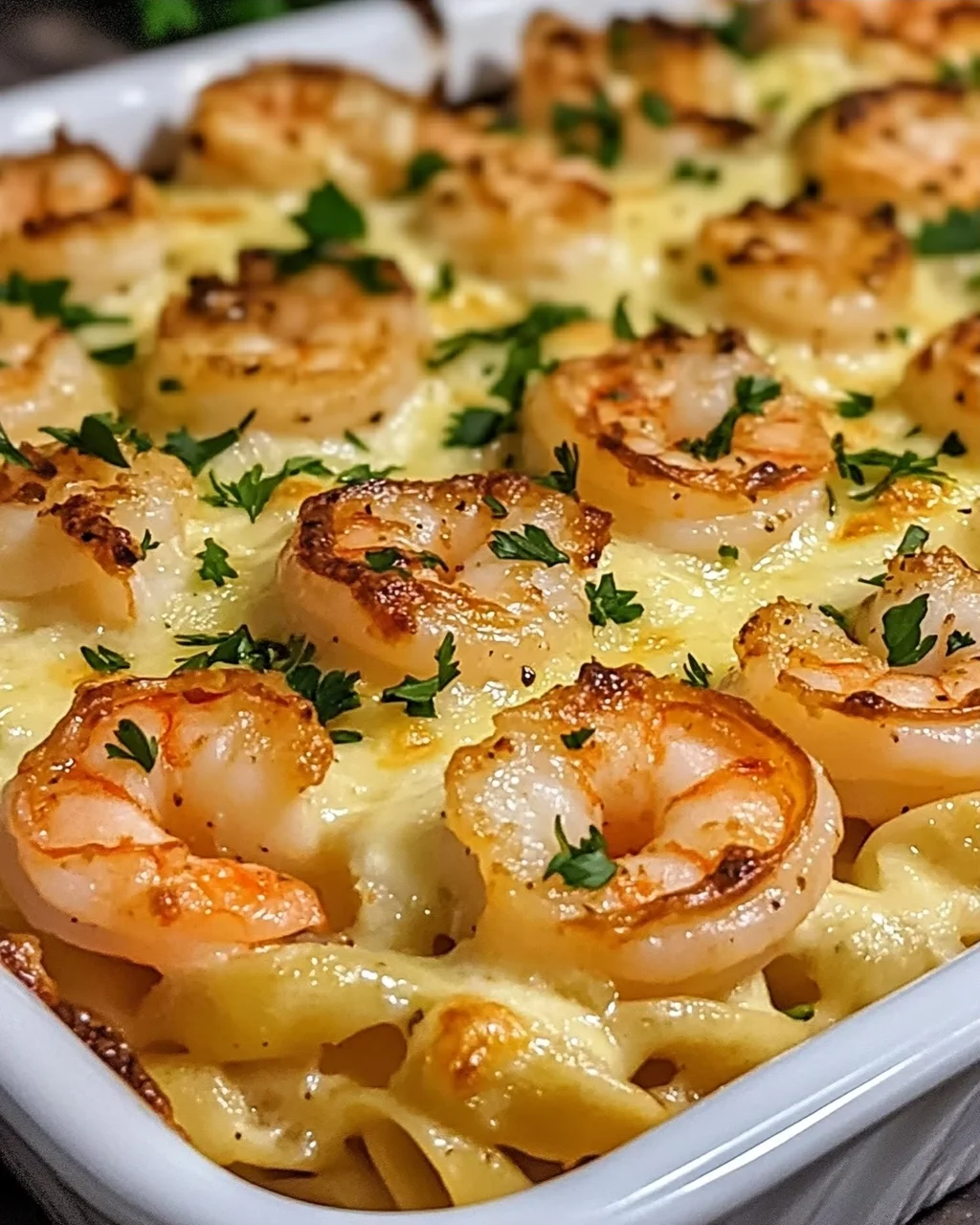 Garnelen Scampi Nudelauflauf für ein gemütliches Dinner