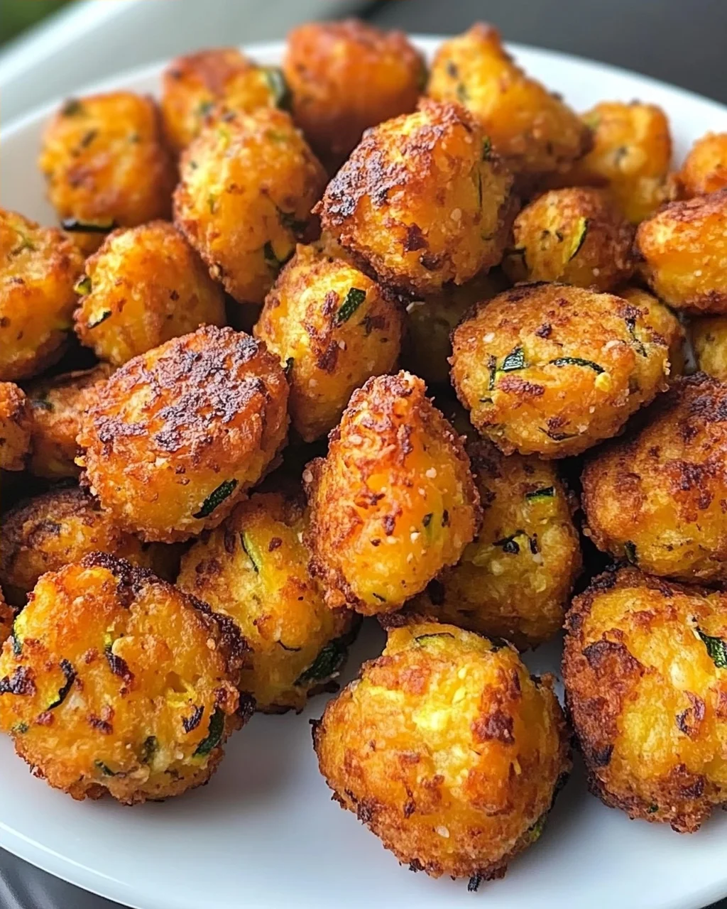 Gebackene Süßkartoffel-Zucchini-Tots für gesunde Snacks