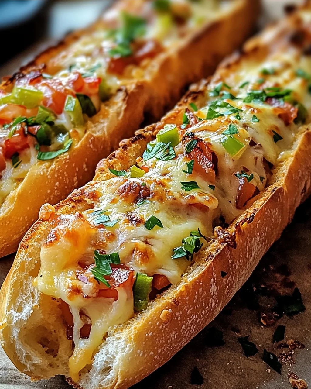 Gefüllte Ofen-Baguettes