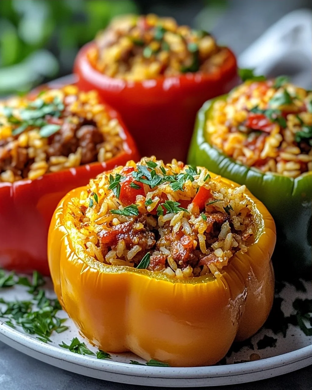 Gefüllte Paprika mit Wurst & Reis – Herzhaft & Lecker!