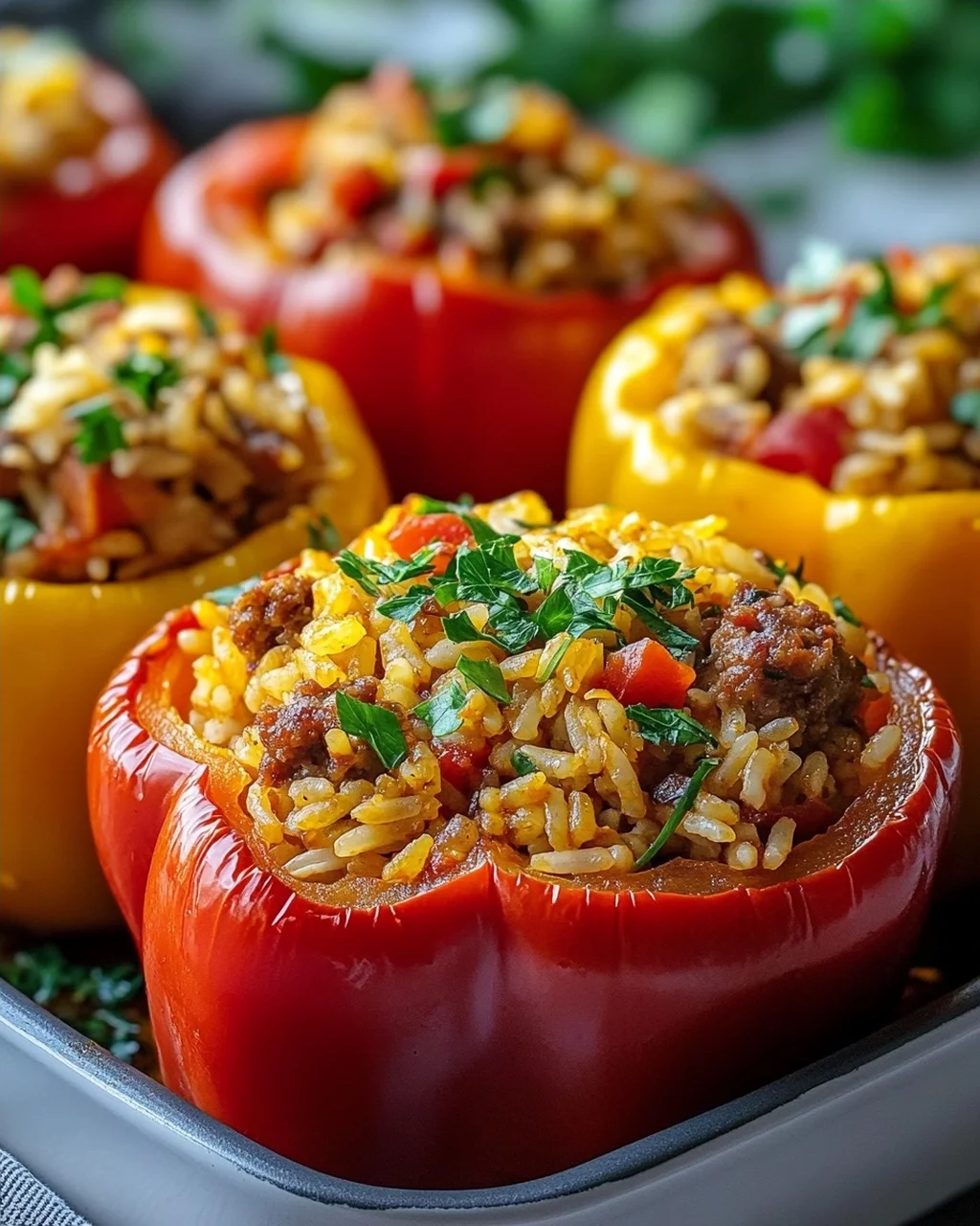 Gefüllte Paprika mit Wurst & Reis – Herzhaft & Lecker!