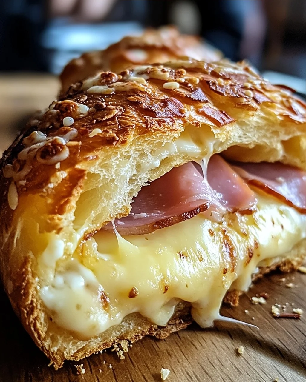 Handbrot mit Schinken und Käse
