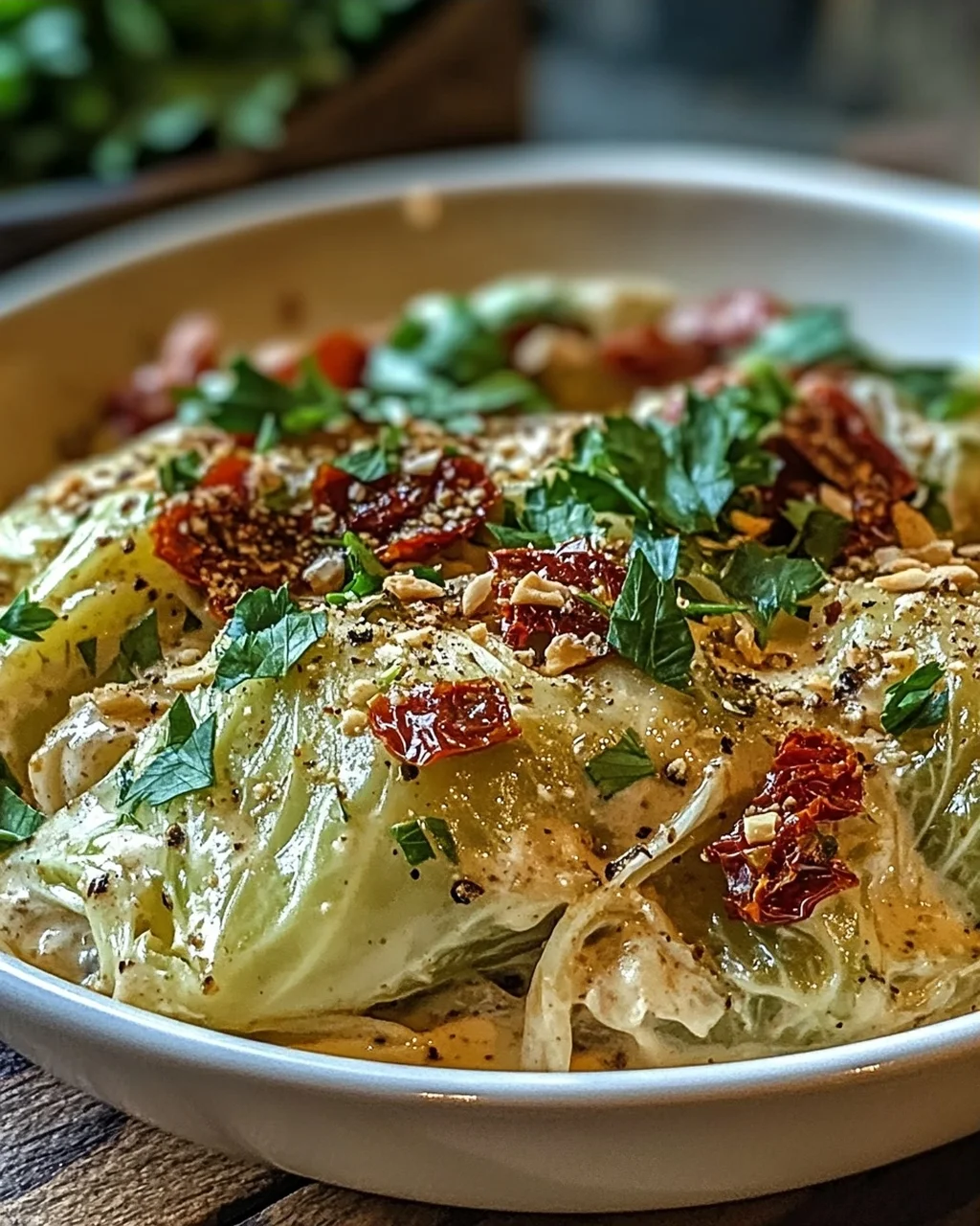 Heirate mich schmelzender Kohl im cremigen Tuscan-Stil