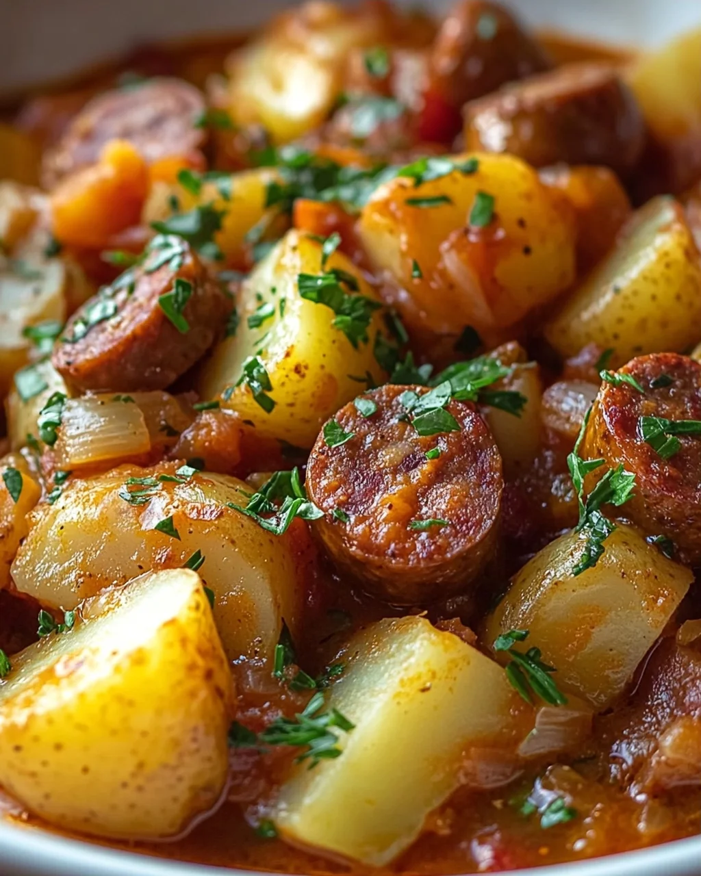 Herzhaftes Kartoffelgulasch mit Würstchen: Schnell & Lecker!