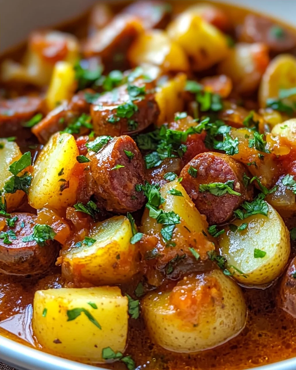 Herzhaftes Kartoffelgulasch mit Würstchen: Schnell & Lecker!