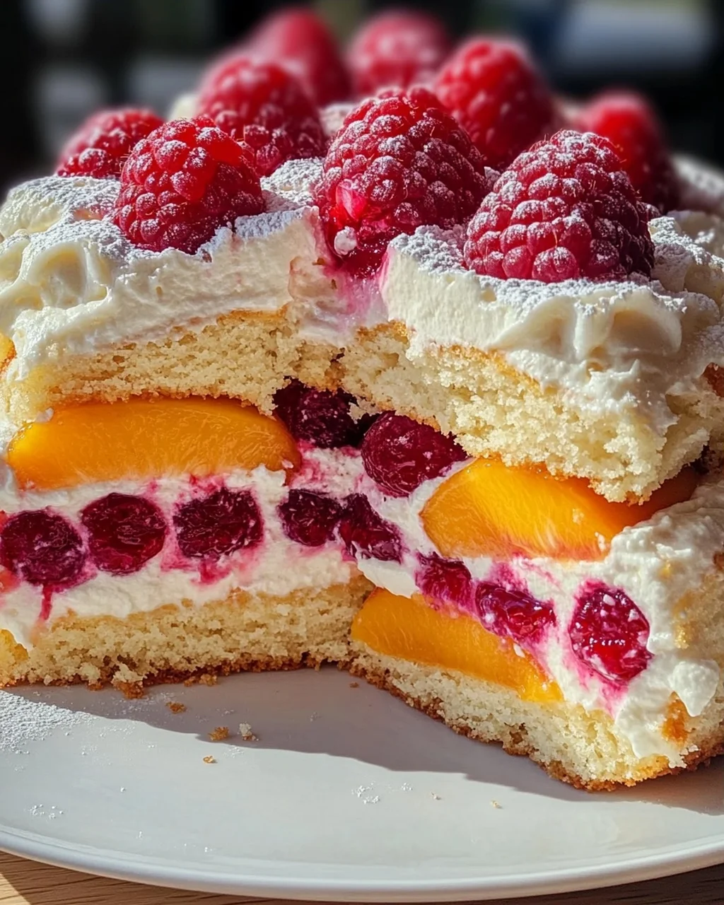 Himbeer-Pfirsich-Torte