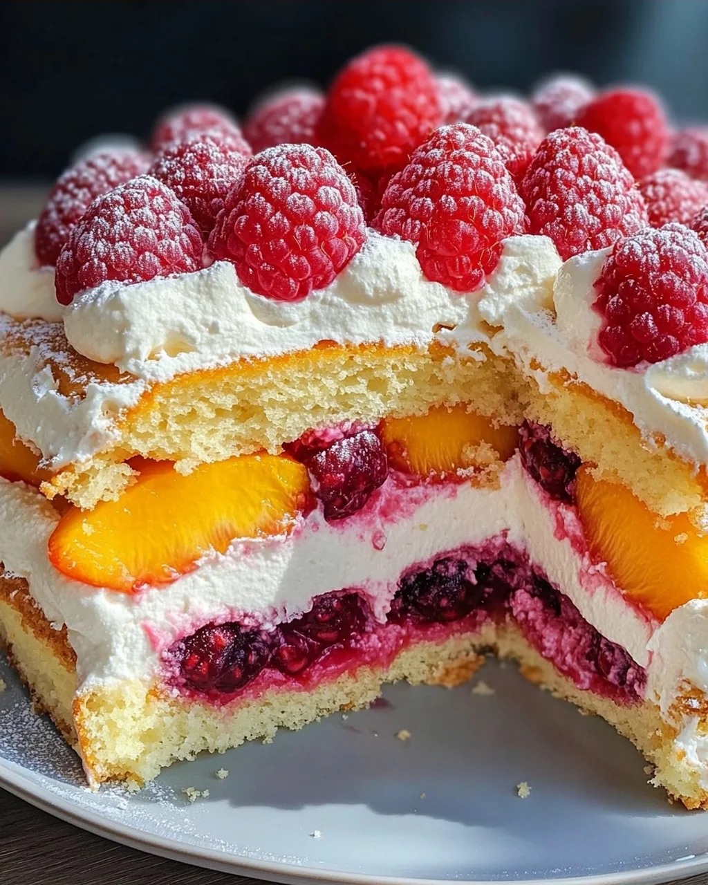 Himbeer-Pfirsich-Torte