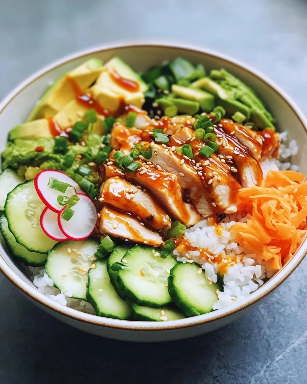 Klassische Chicken Poke Bowl mit Sesamreis: Dein Lieblingsrezept