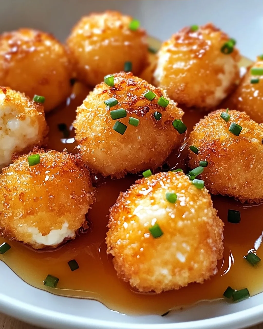Knusprige Ziegenkäsebällchen mit Honig für Feste