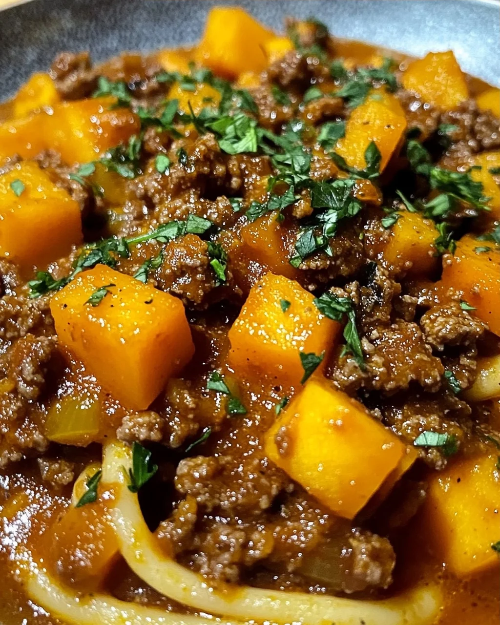 Kürbis-Rindfleisch-Bolognese