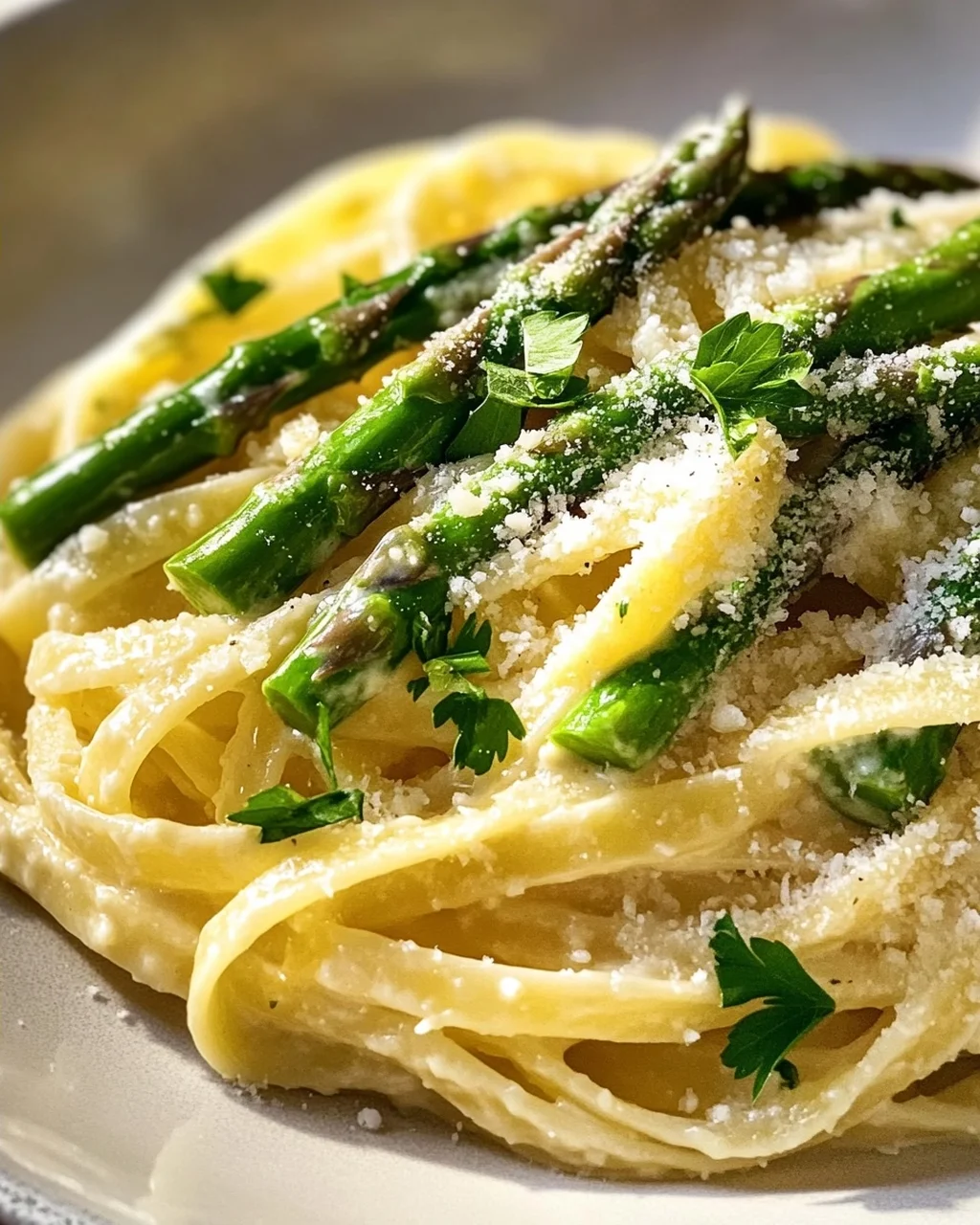 Leckere Spargel Pasta mit grünem Spargel - schnell & einfach!