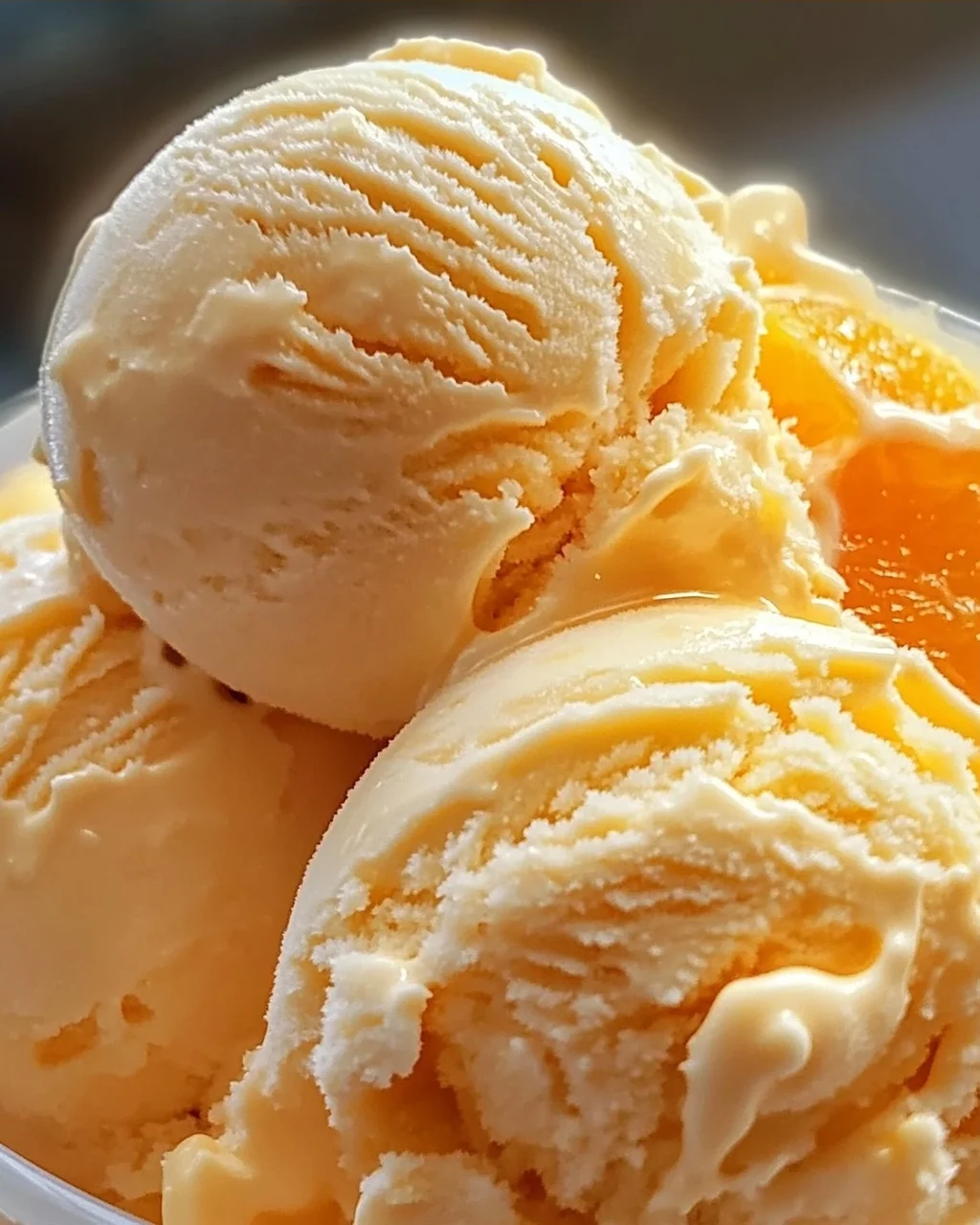 Orangeneis ohne Eismaschine