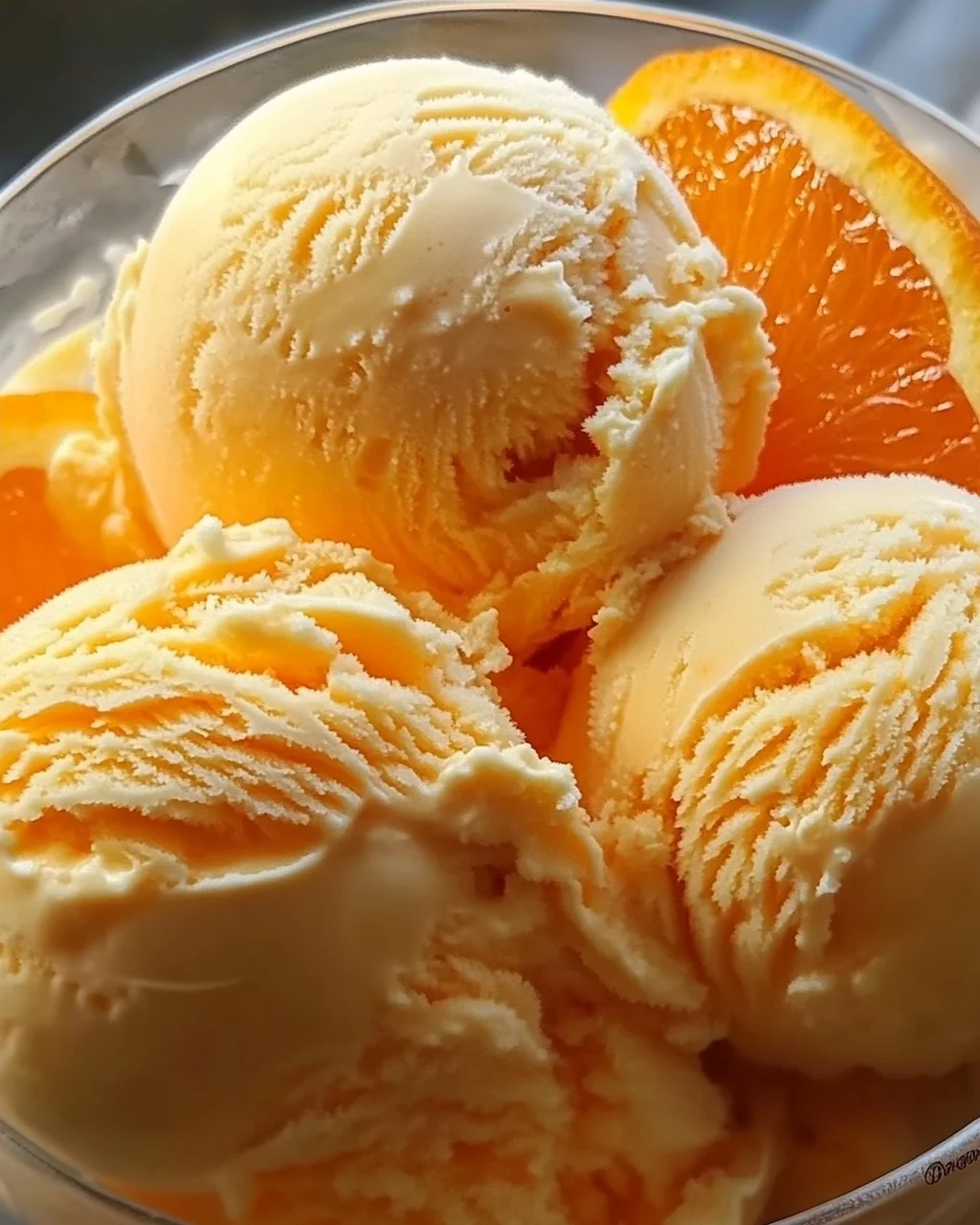 Orangeneis ohne Eismaschine