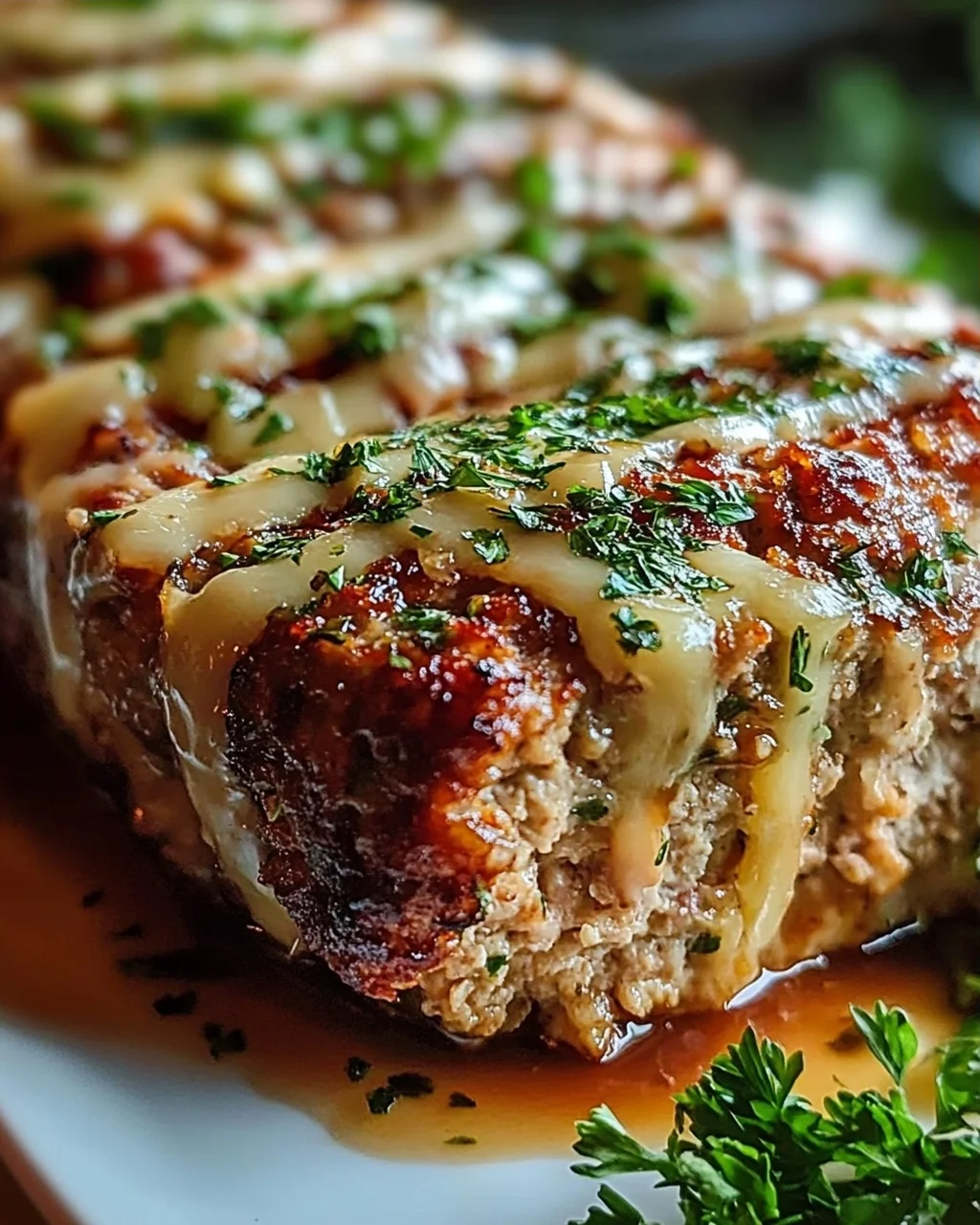 Saftiger Knoblauch-Parmesan-Hühnchen-Fleischlaib Rezept
