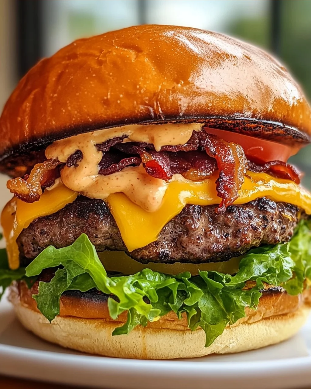 Saftiger Smash Burger mit cremiger Beef Baconnaise Sauce