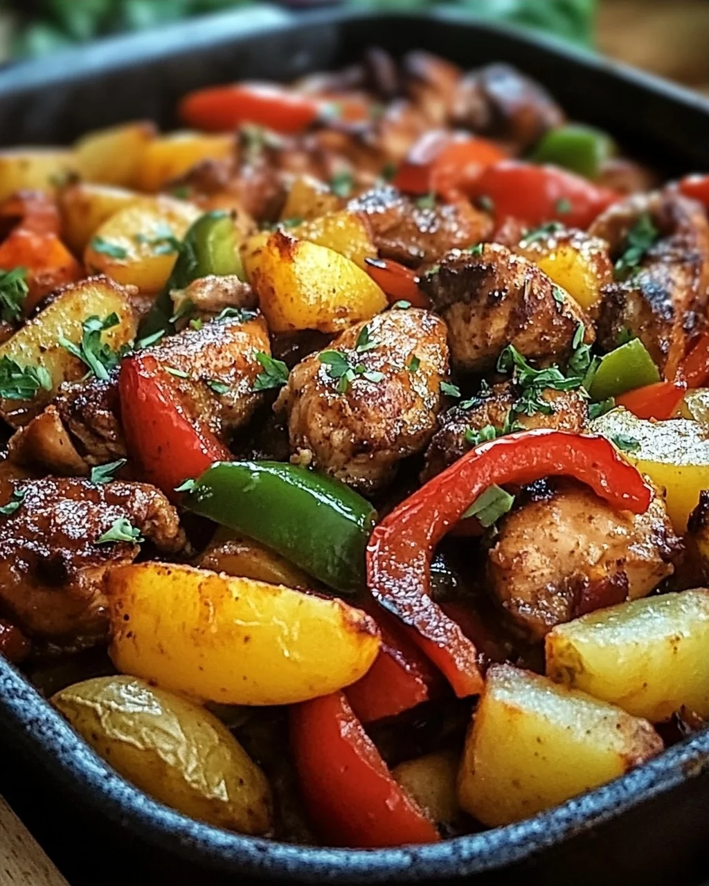Schaschlik-Topf aus dem Ofen