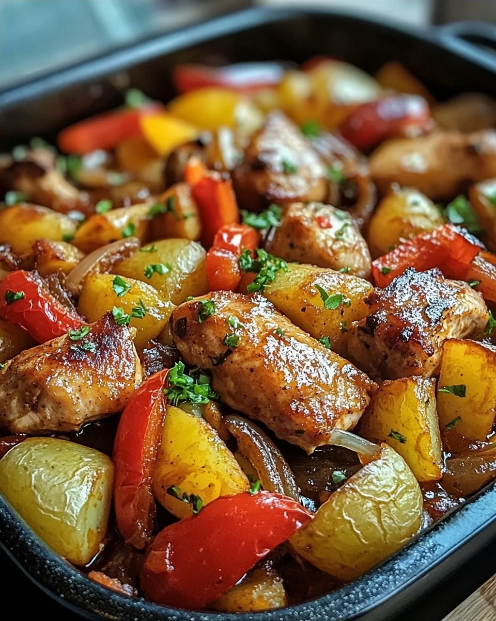 Schaschlik-Topf aus dem Ofen