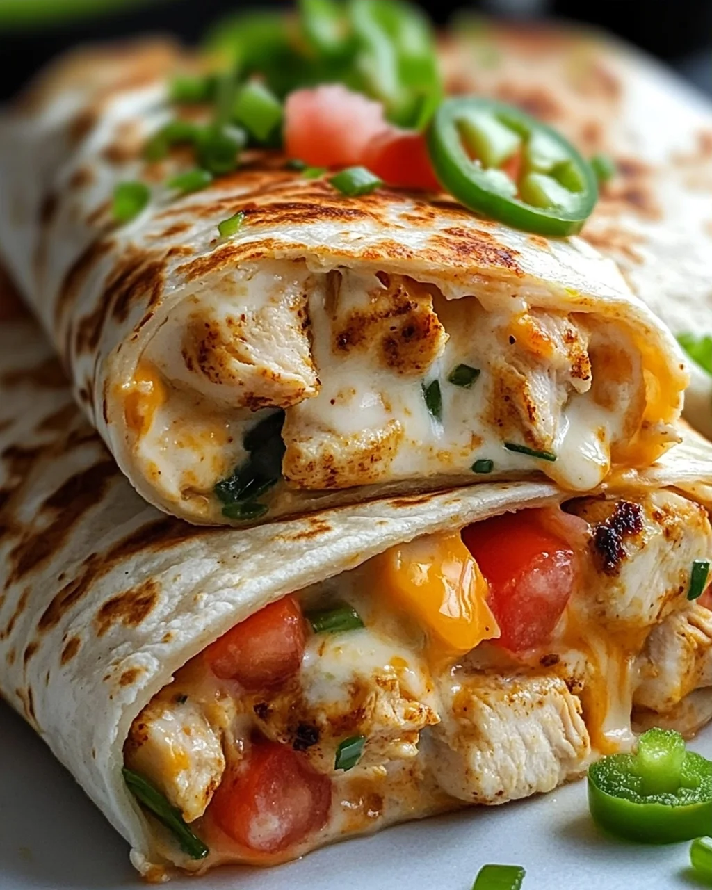 Schnelle Käse-Knoblauch Hähnchen Wraps
