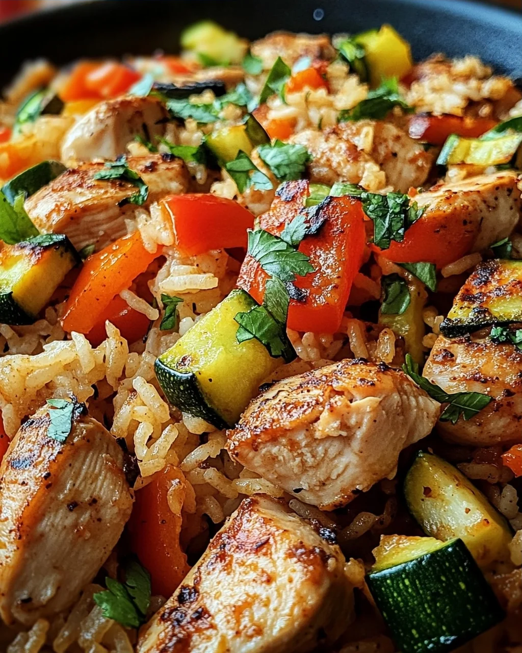 Schnelle Reispfanne mit Hühnchen