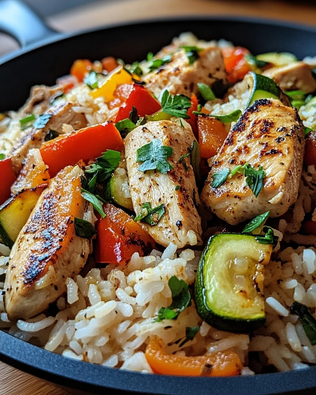 Schnelle Reispfanne mit Hühnchen