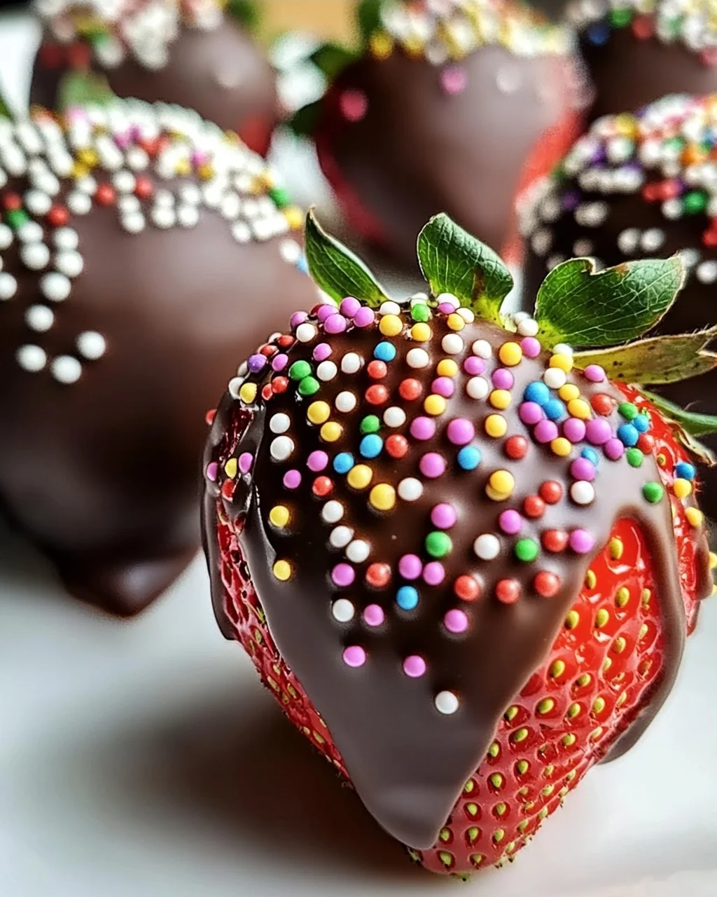 Schokoladenüberzogene Erdbeeren für den perfekten Genuss