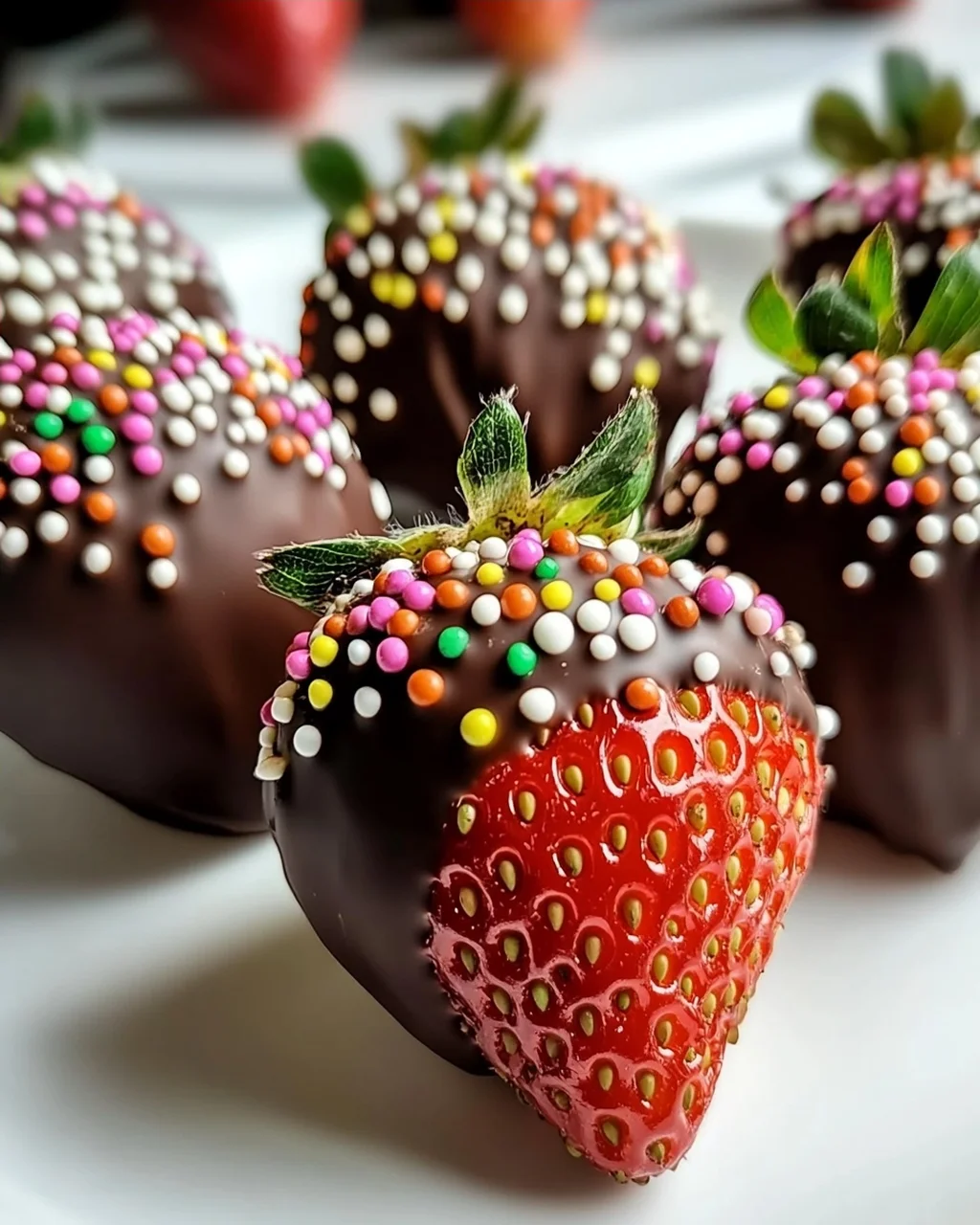 Schokoladenüberzogene Erdbeeren für den perfekten Genuss