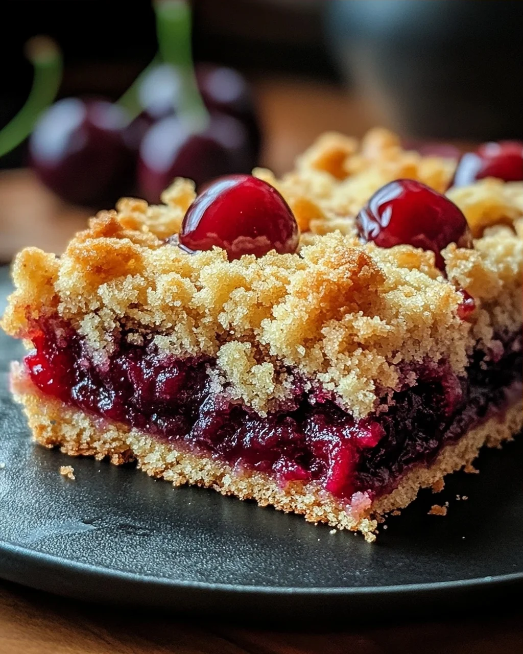 Streuselkuchen mit Kirschen vom Blech