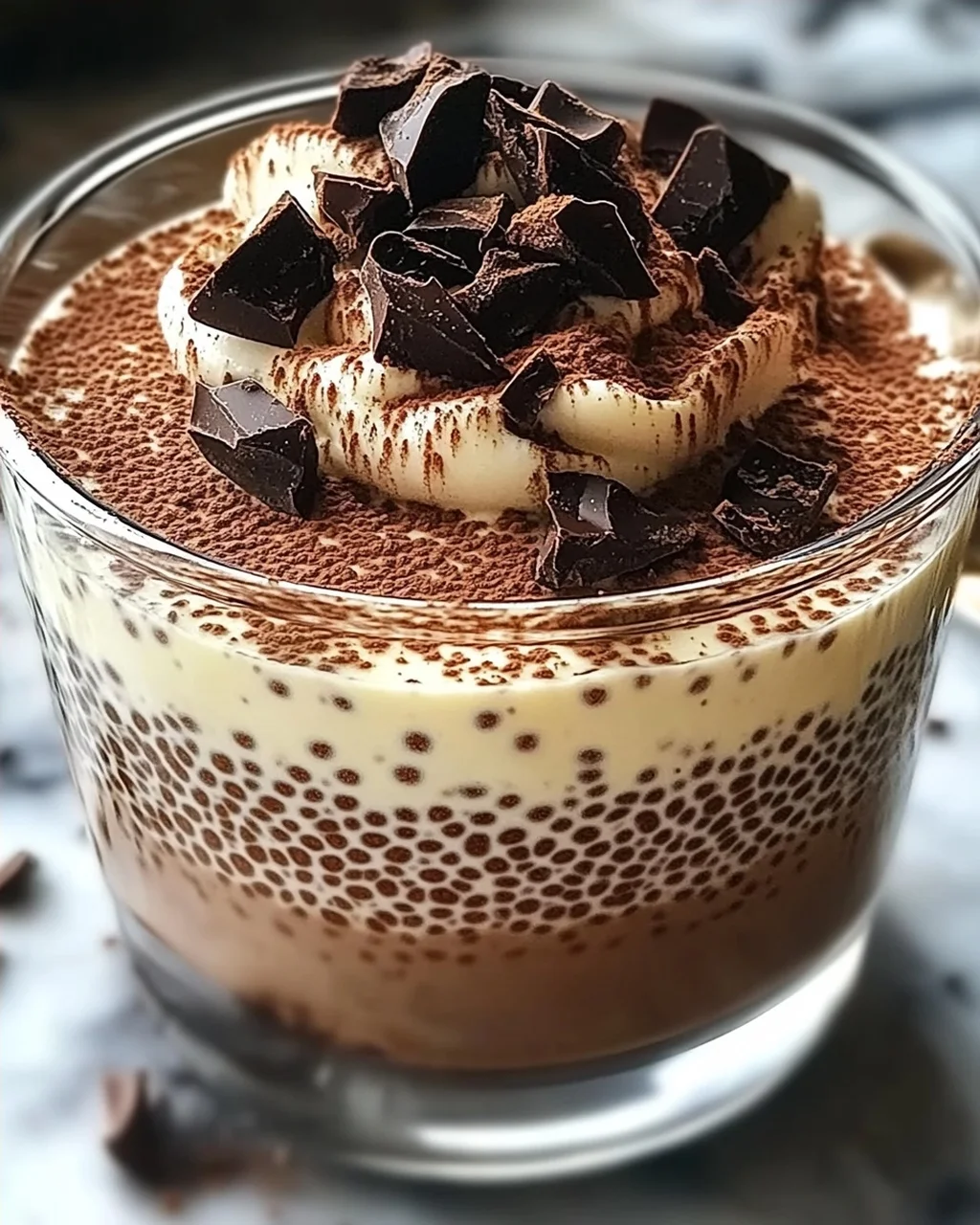 Tiramisu Chia Pudding für ein gesundes Dessert