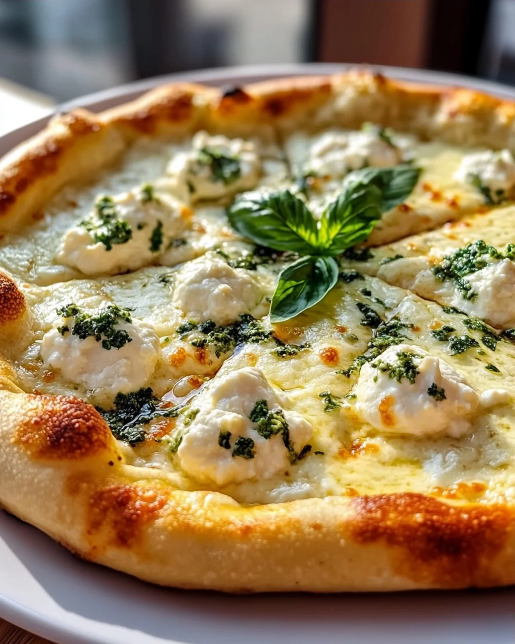 Vier Käse Pizza: Mozzarella, Parmesan, Gorgonzola & Ricotta