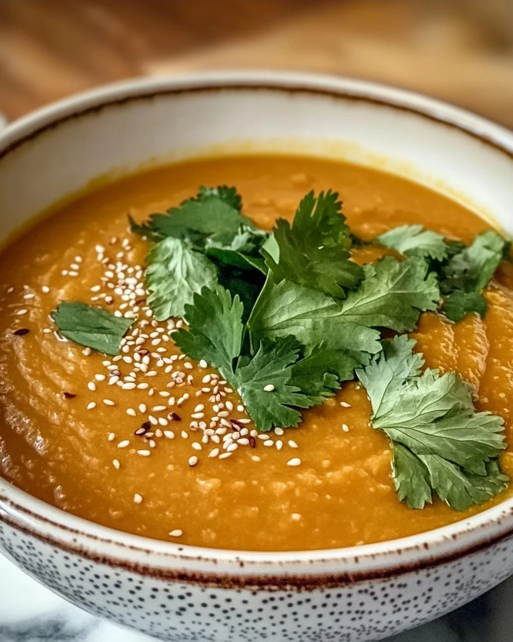Wärmende Sesam-Möhren-Suppe für kalte Tage