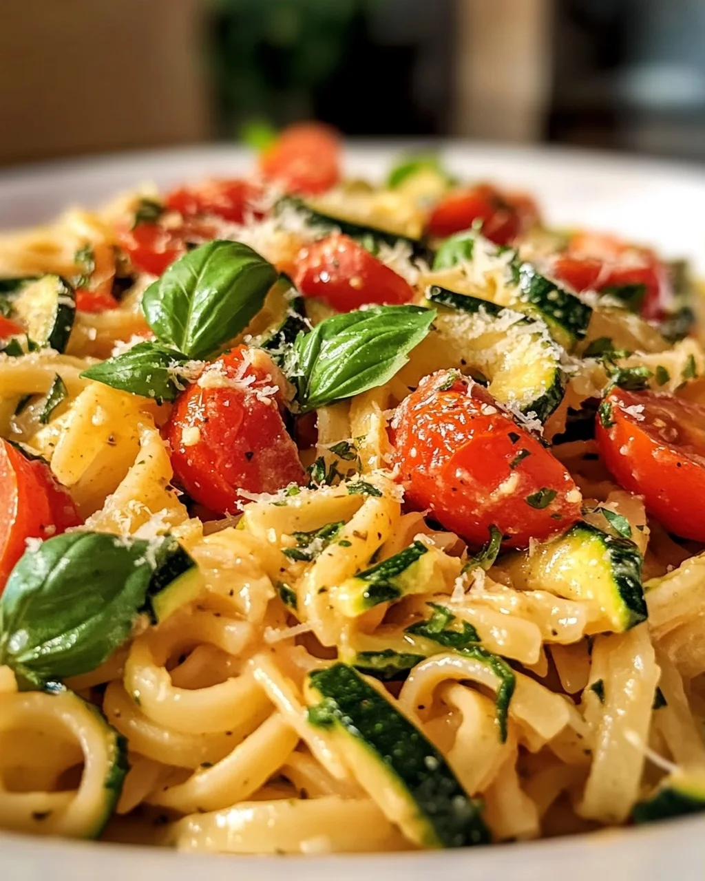 Zucchini und Tomaten: Schnelles Pfannenpasta-Rezept genießen!